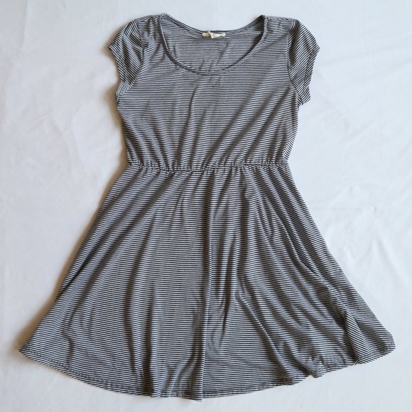 Striped Black and White Dress - Picture 1 of 5